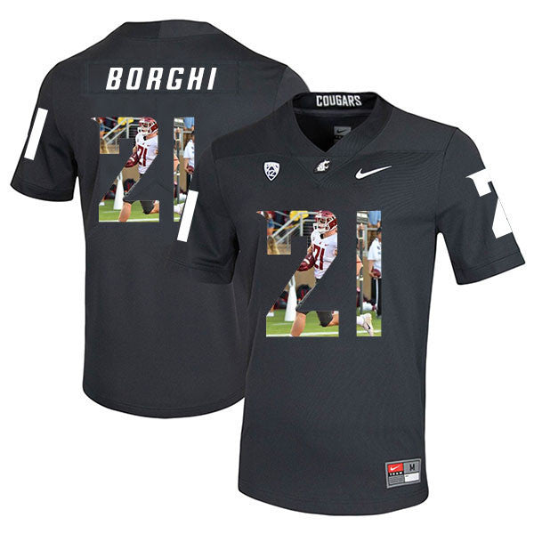 Max Borghi Washington State Cougars black Fashion jersey