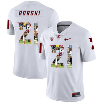 Max Borghi Washington State Cougars white Fashion jersey