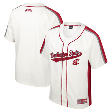 Colosseum Ruth Button-up Washington State Cougars cream jersey