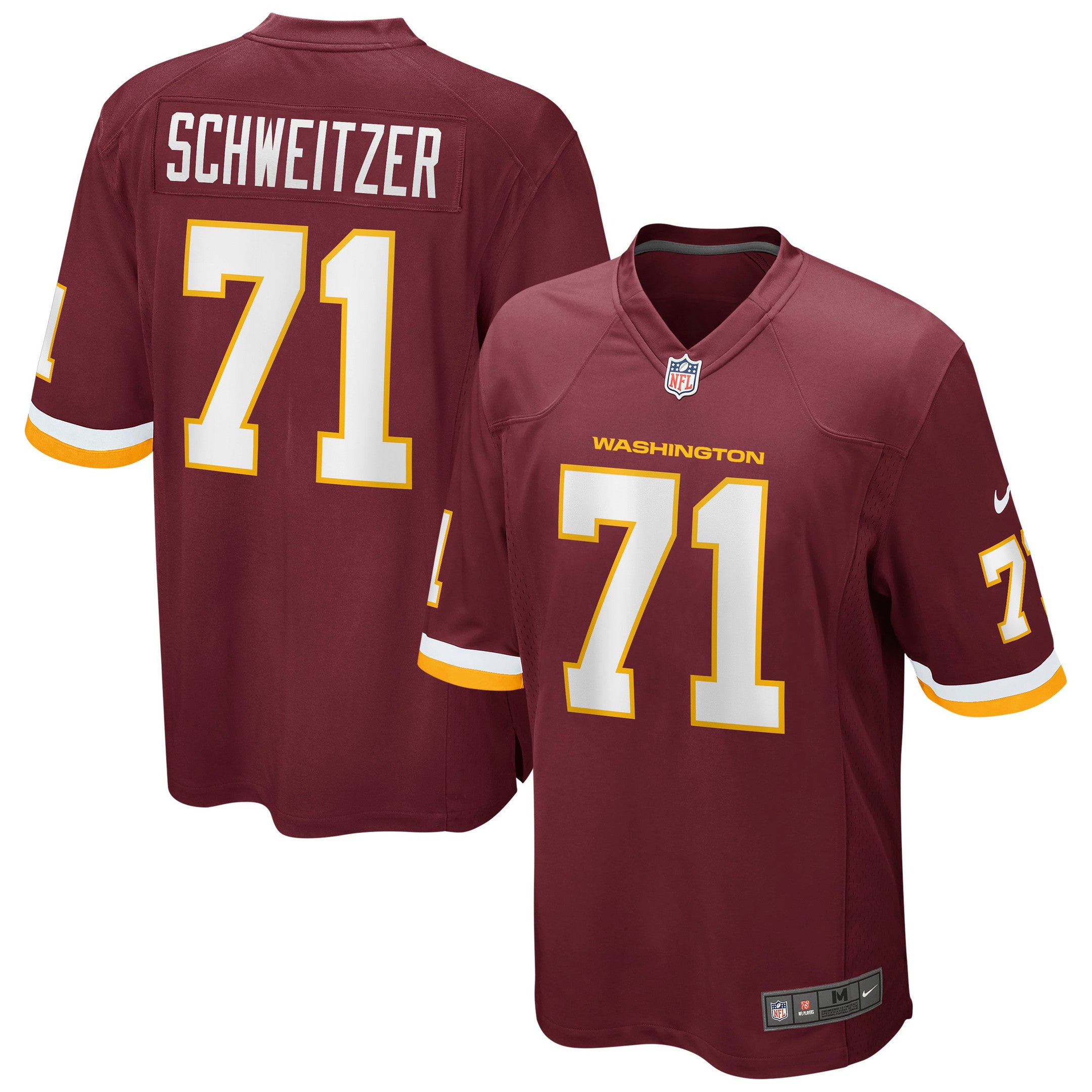 Wes Schweitzer Washington Washington Commanders burgundy Game jersey