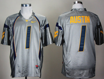 Austin West Virginia Mountaineers grey jersey