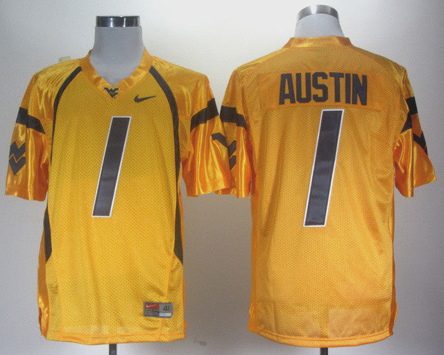 Austin West Virginia Mountaineers yellow jersey