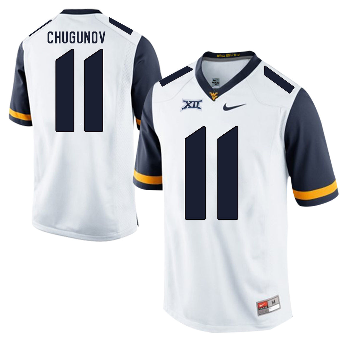Chris Chugunov West Virginia Mountaineers white jersey