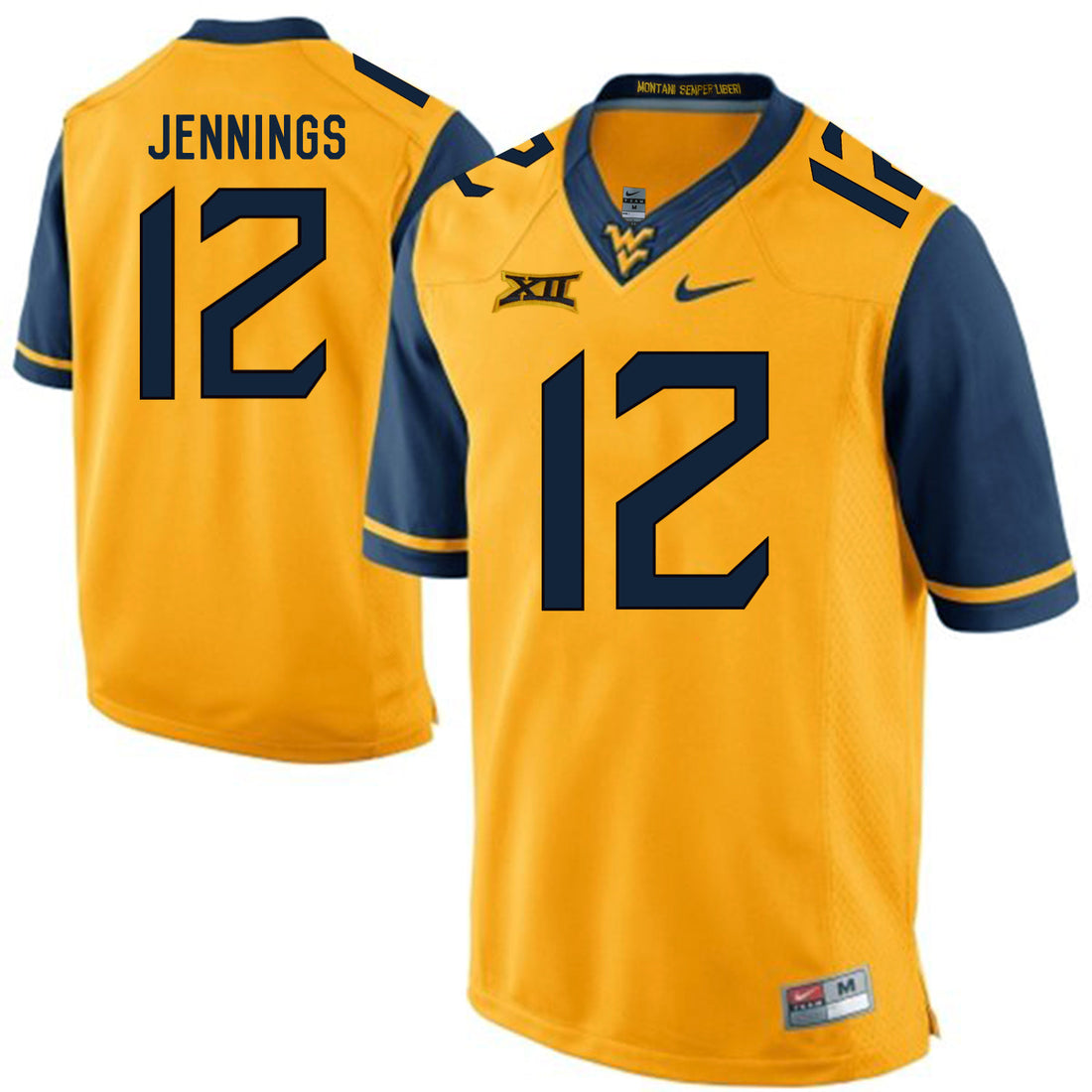 Gary Jennings West Virginia Mountaineers gold jersey
