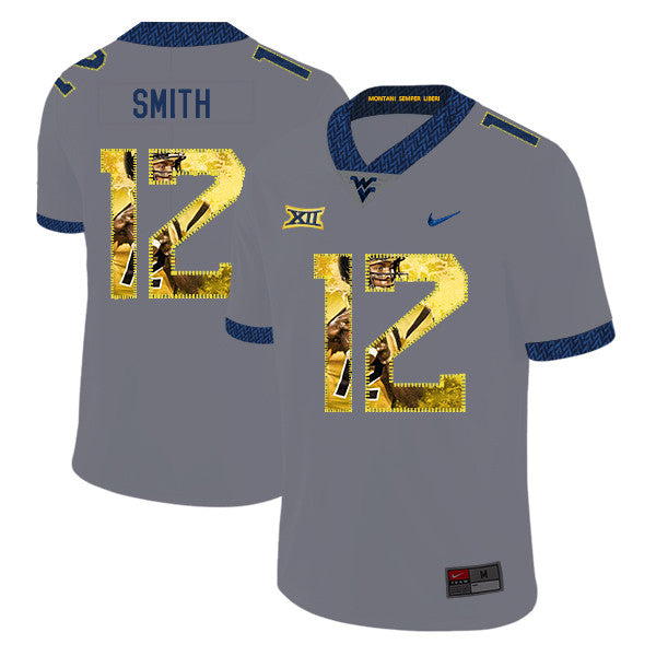 Geno Smith West Virginia Mountaineers gray Fashion jersey
