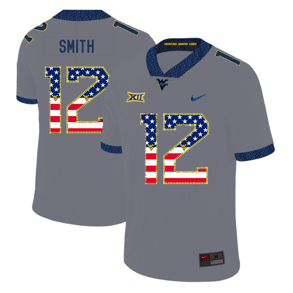 Geno Smith West Virginia Mountaineers gray jersey