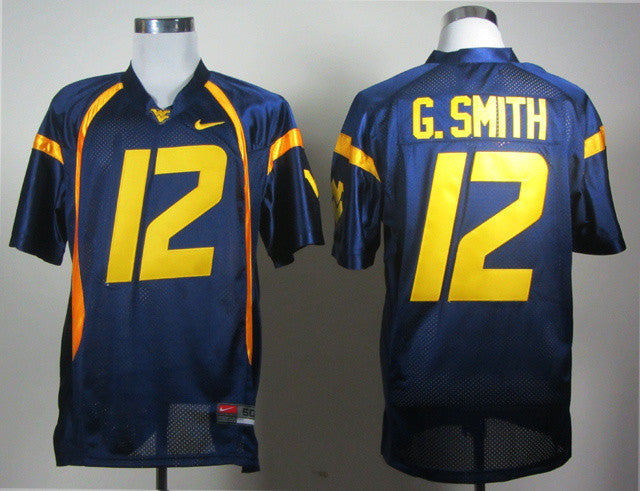 G.Smith West Virginia Mountaineers blue jersey