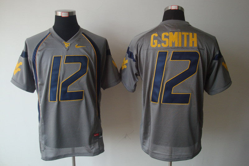 G.Smith West Virginia Mountaineers grey jersey