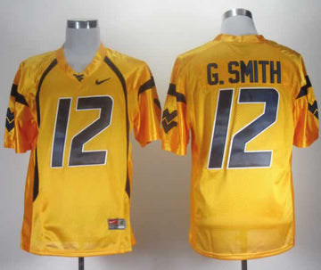 G.Smith West Virginia Mountaineers yellow jersey