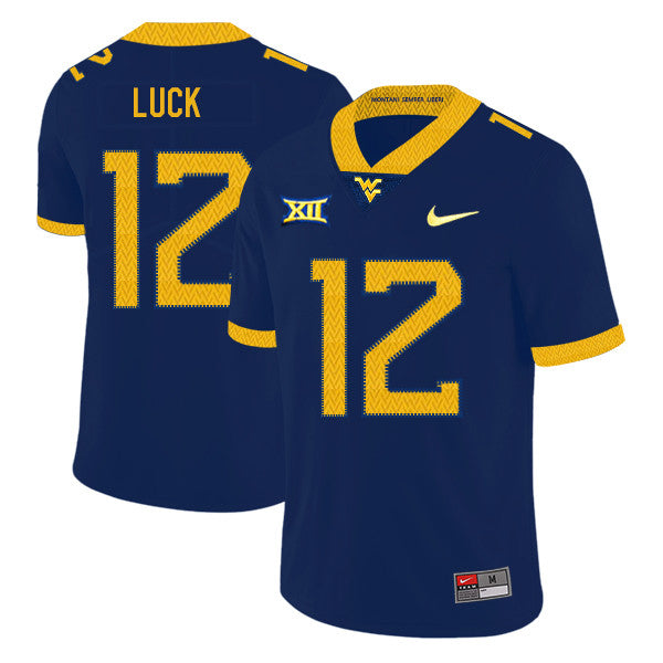 Oliver Luck West Virginia Mountaineers navy jersey