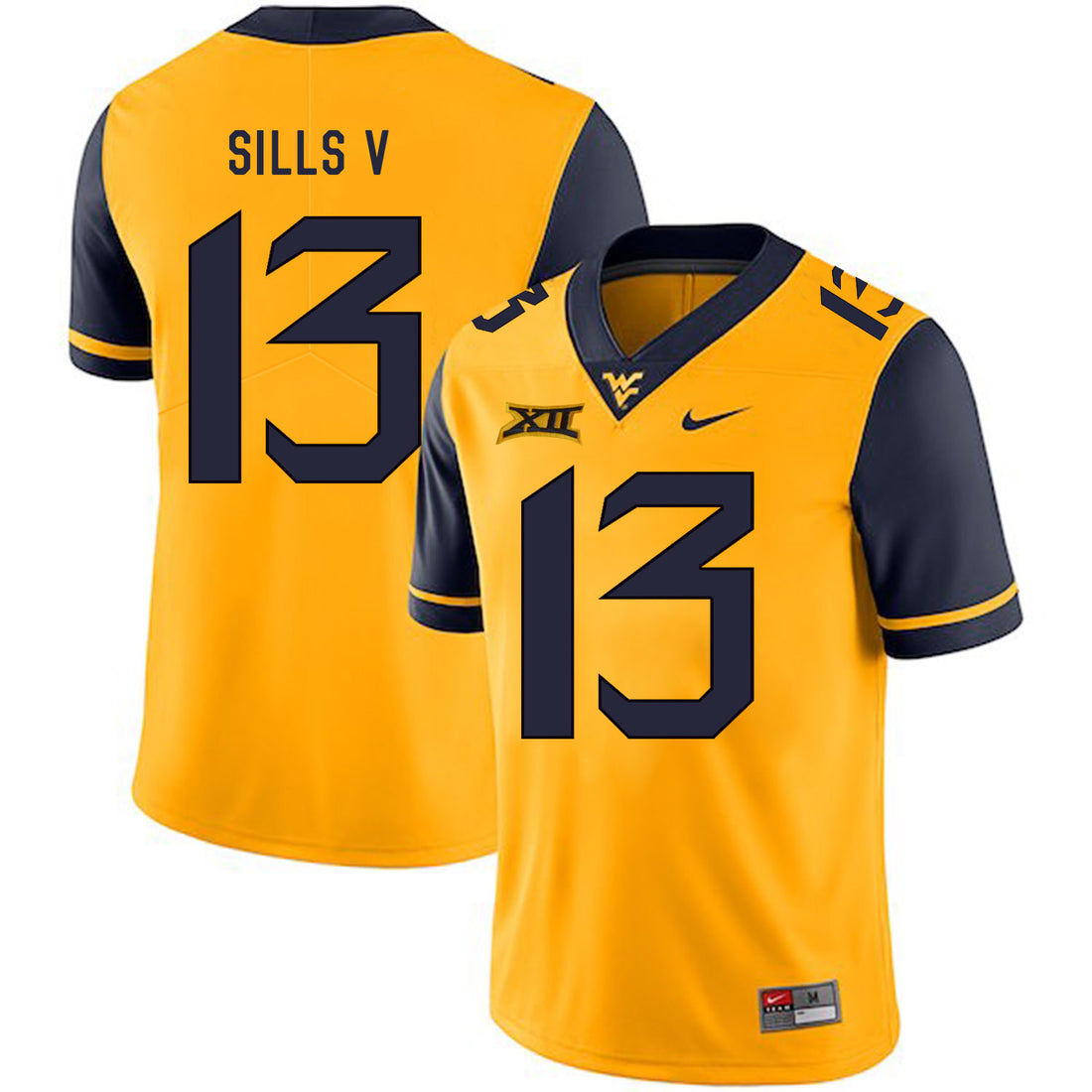 David Sills V West Virginia Mountaineers gold jersey