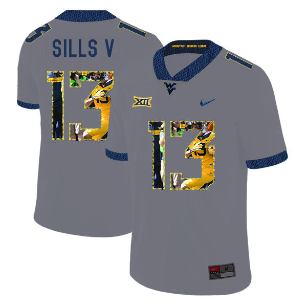 David Sills V West Virginia Mountaineers gray Fashion jersey