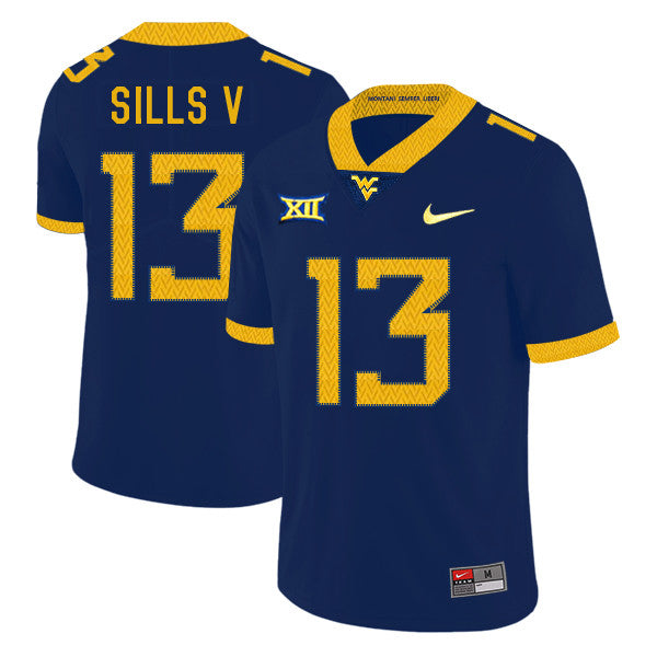 David Sills V West Virginia Mountaineers navy jersey
