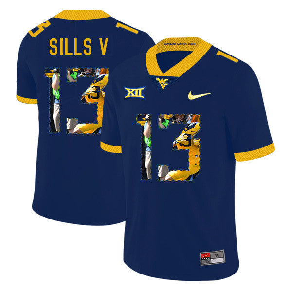 David Sills V West Virginia Mountaineers navy Fashion jersey