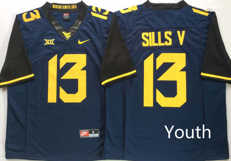 David Sills V West Virginia Mountaineers navy jersey