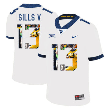 David Sills V West Virginia Mountaineers white Fashion jersey