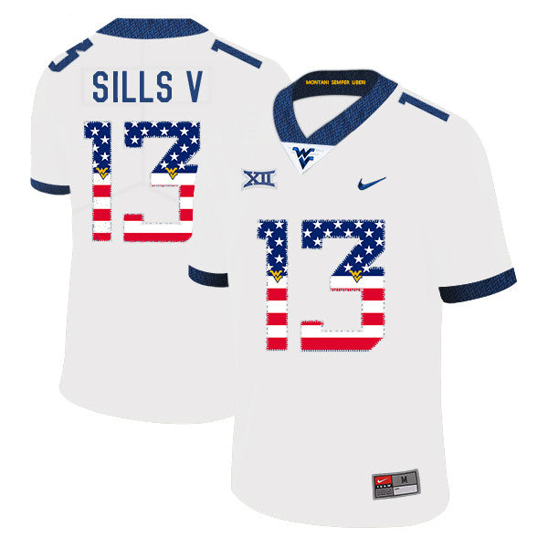 David Sills V West Virginia Mountaineers white jersey