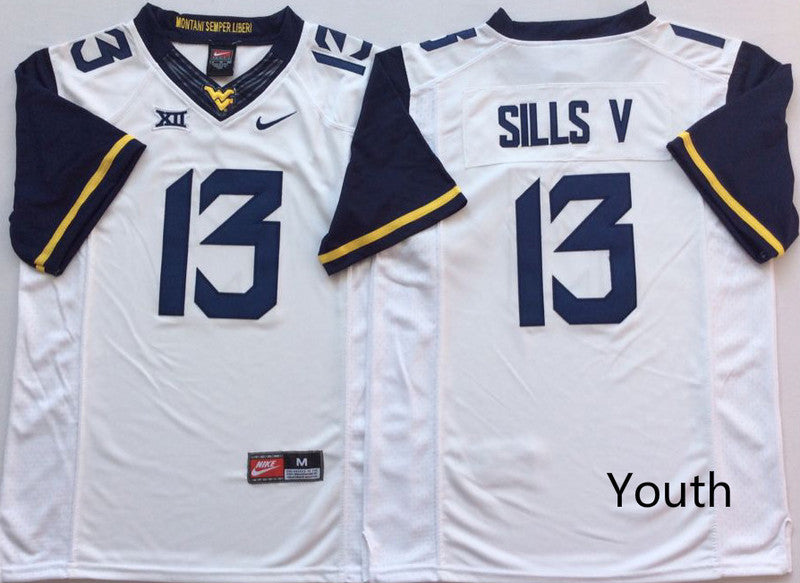 David Sills V West Virginia Mountaineers white jersey