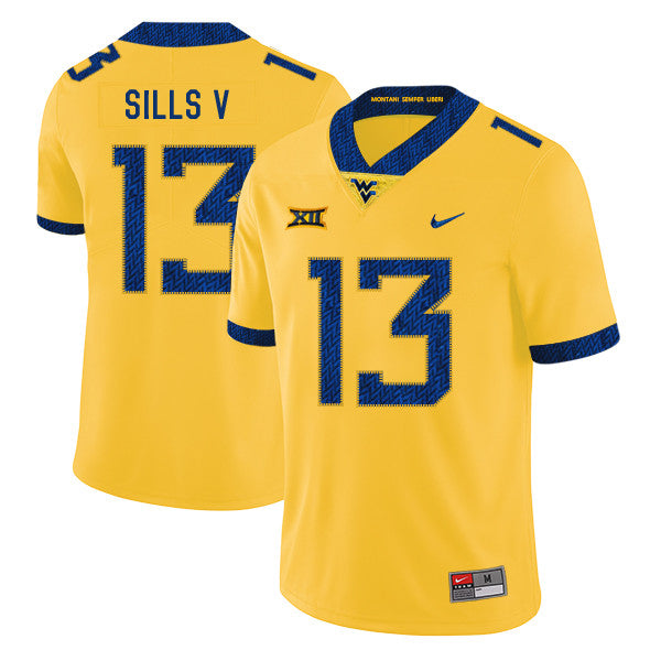 David Sills V West Virginia Mountaineers yellow jersey