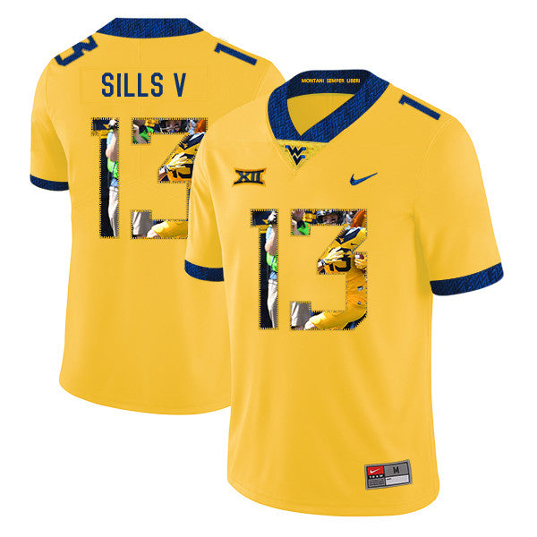 David Sills V West Virginia Mountaineers yellow Fashion jersey