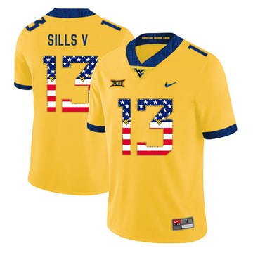 David Sills V West Virginia Mountaineers yellow jersey