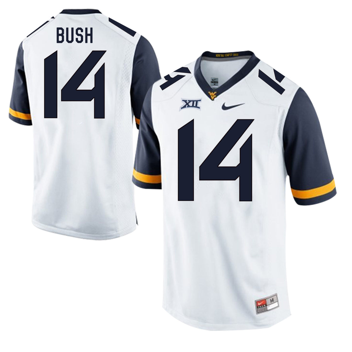 Tevin Bush West Virginia Mountaineers white jersey