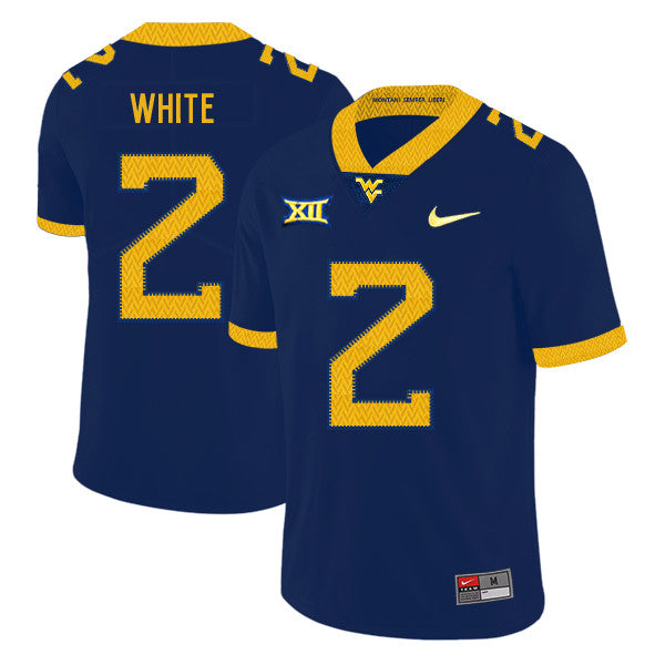 Ka'Raun White West Virginia Mountaineers navy jersey
