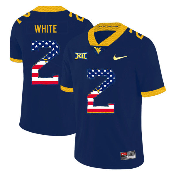 Ka'Raun White West Virginia Mountaineers navy jersey