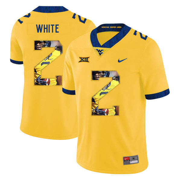 Ka'Raun White West Virginia Mountaineers yellow Fashion jersey
