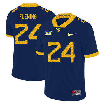 Maurice Fleming West Virginia Mountaineers navy jersey