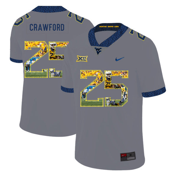 Justin Crawford West Virginia Mountaineers gray Fashion jersey