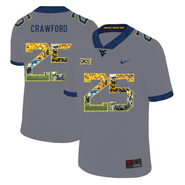 Justin Crawford West Virginia Mountaineers gray Fashion jersey