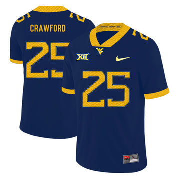 Justin Crawford West Virginia Mountaineers navy jersey