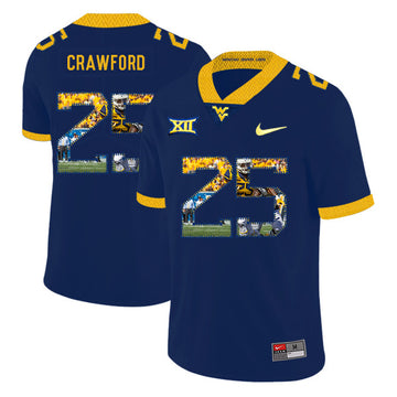 Justin Crawford West Virginia Mountaineers navy Fashion jersey