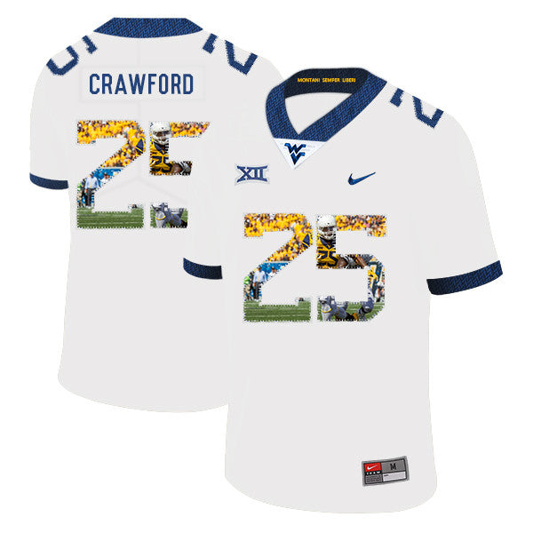 Justin Crawford West Virginia Mountaineers white Fashion jersey