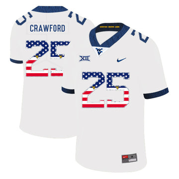 Justin Crawford West Virginia Mountaineers white jersey
