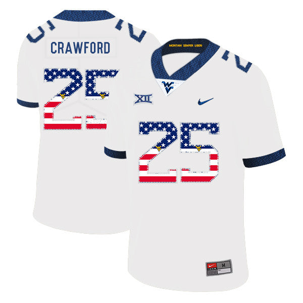 Justin Crawford West Virginia Mountaineers white jersey