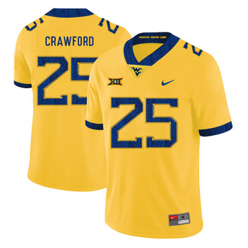 Justin Crawford West Virginia Mountaineers yellow jersey