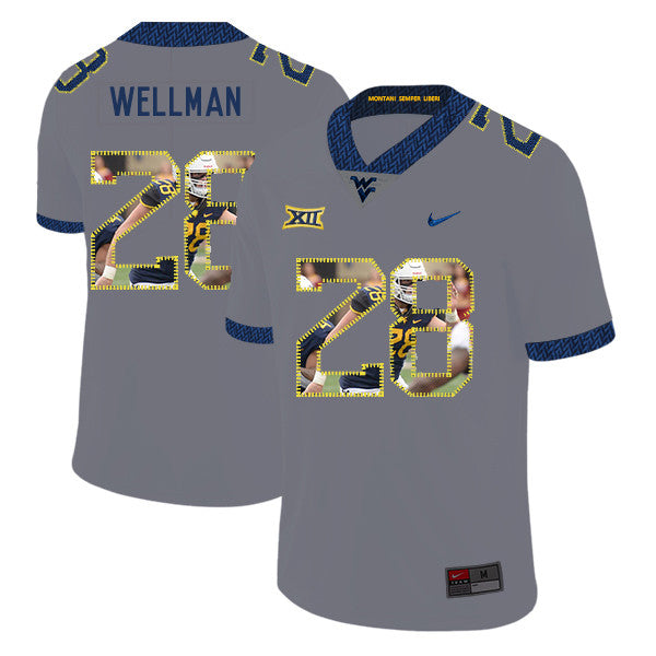 Elijah Wellman West Virginia Mountaineers gray Fashion jersey