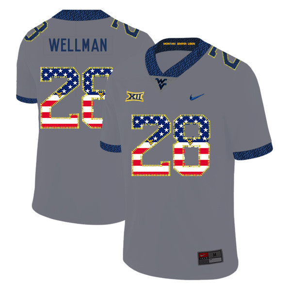 Elijah Wellman West Virginia Mountaineers gray jersey