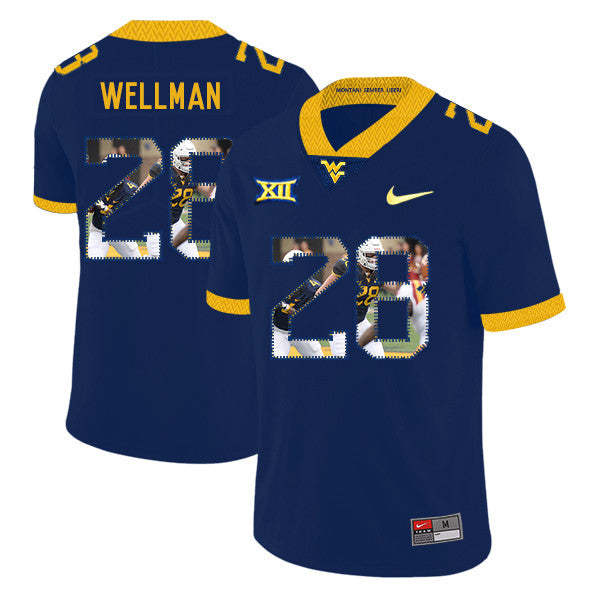 Elijah Wellman West Virginia Mountaineers navy Fashion jersey