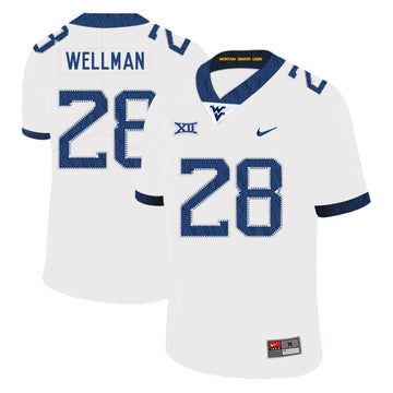 Elijah Wellman West Virginia Mountaineers white jersey