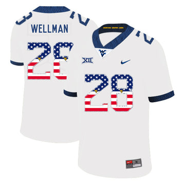 Elijah Wellman West Virginia Mountaineers white jersey