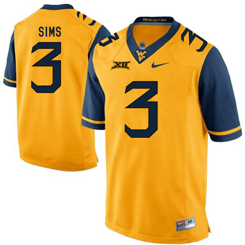 Charles Sims West Virginia Mountaineers gold jersey
