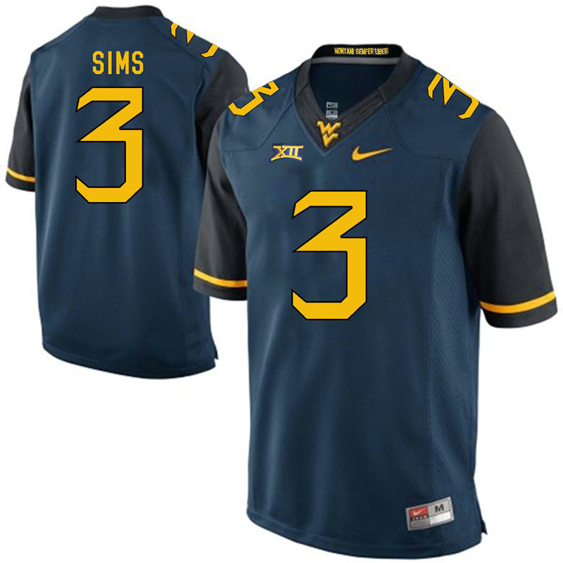 Charles Sims West Virginia Mountaineers navy jersey