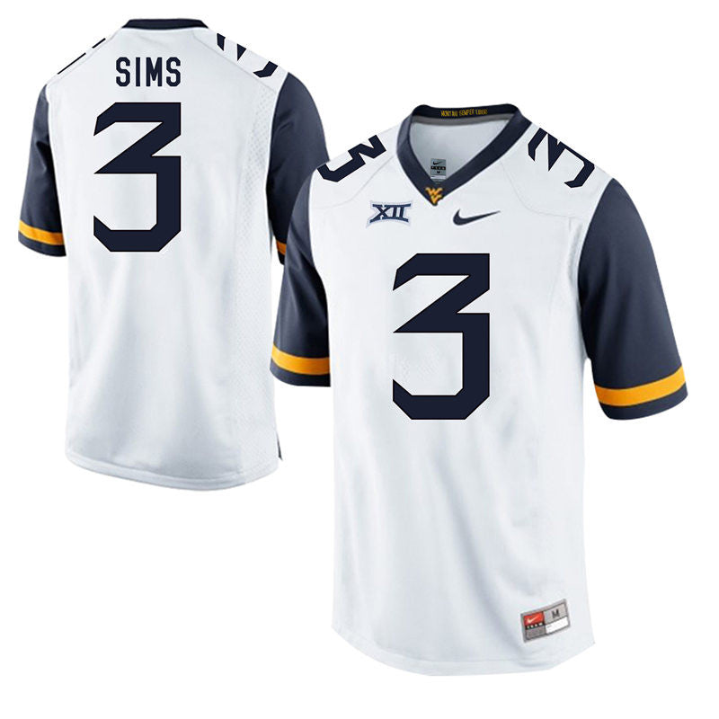 Charles Sims West Virginia Mountaineers white jersey