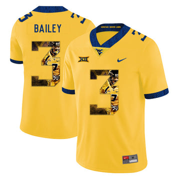 Stedman Bailey West Virginia Mountaineers yellow Fashion jersey