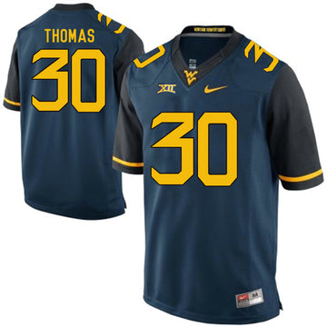 J.T. Thomas West Virginia Mountaineers navy jersey