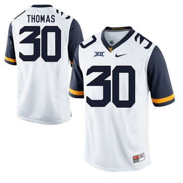J.T. Thomas West Virginia Mountaineers white jersey