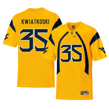 Nick Kwiatkoski West Virginia Mountaineers gold jersey